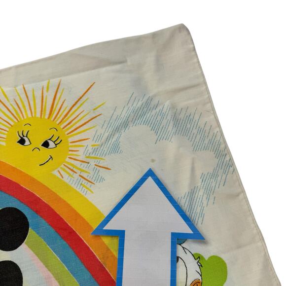 Vintage DISNEY Rainbow Pillowcase Mickey Donald Daisy Standard Size Made in USA - Picture 7 of 7